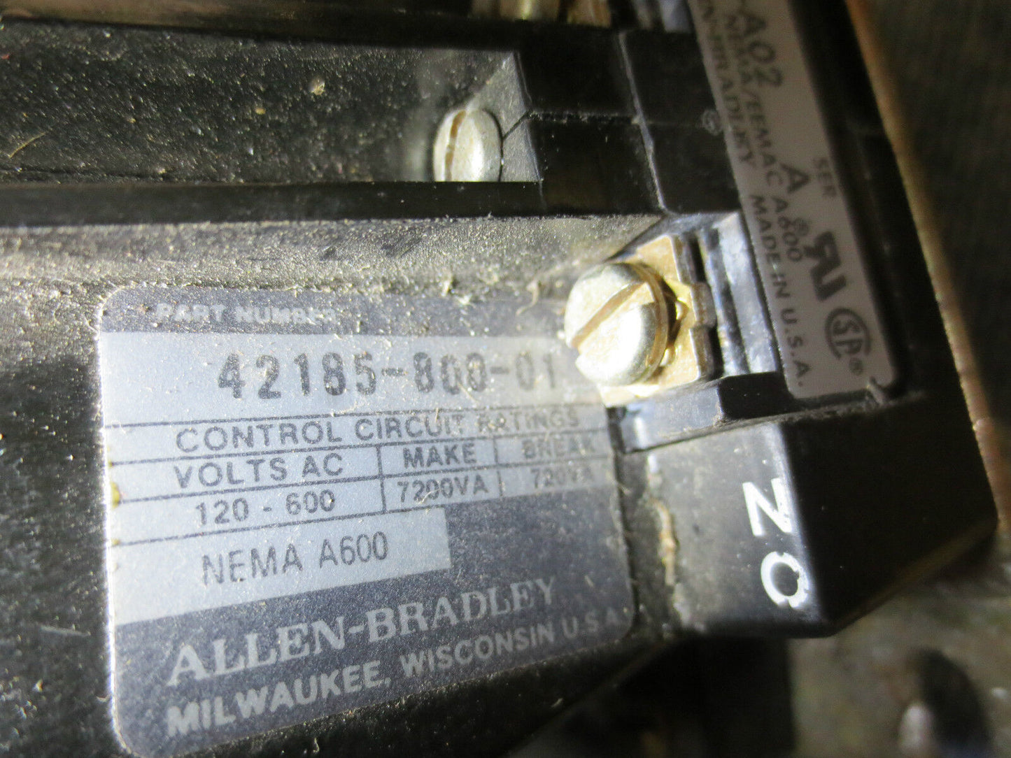 ALLEN-BRADLEY 509-A0D STARTER w/ 595-A,W38 STARTERS & 509-K04 SUPPRESSOR 509-AOD