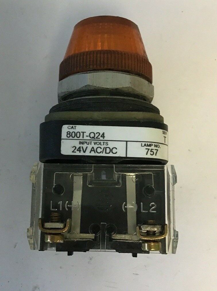 ALLEN BRADLEY 800T-Q24 SER.T ORANGE PILOT LIGHT 24VAC/DC #757 LAMP