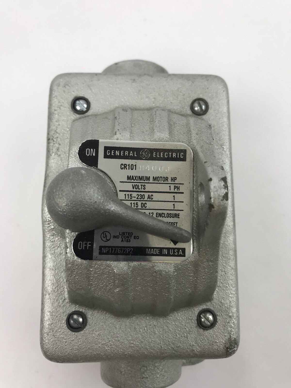 GE CR101H400J MAN MOTOR STARTER SINGLE SPEED 1HP MAX 115/230V 25-60 HZ 2 POLES
