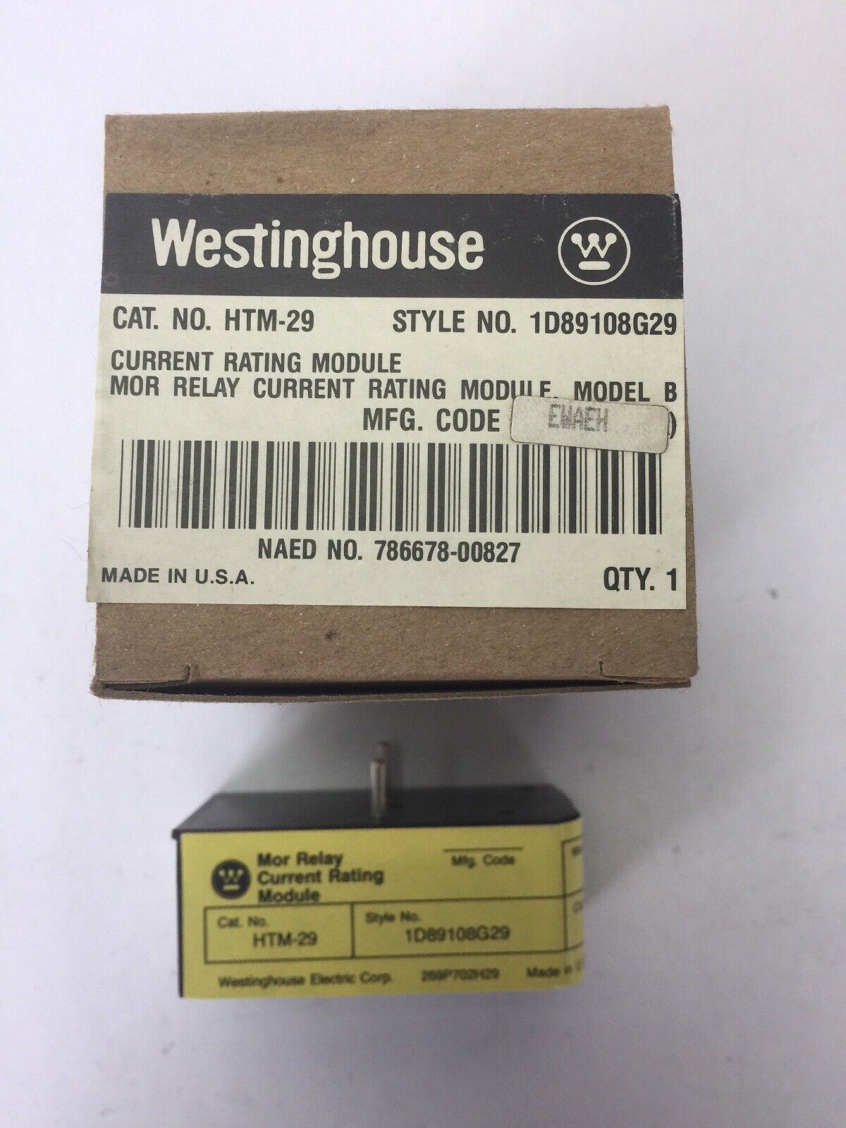 WESTINGHOUSE HTM-29 MOR RELAY CURRENT RATING MODULE MODEL B HEATER MODULE
