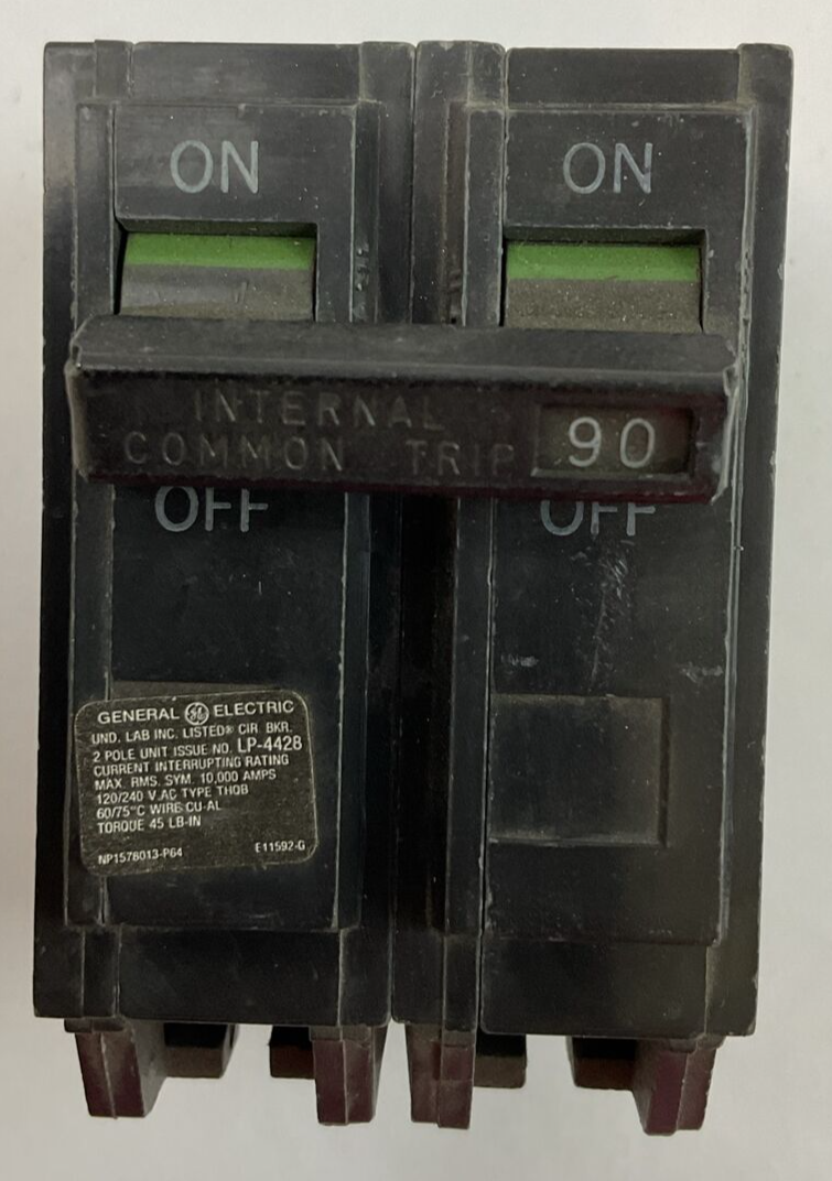 GE THQB2190 CIRCUIT BREAKER 2POLE 90AMP 120/240VAC