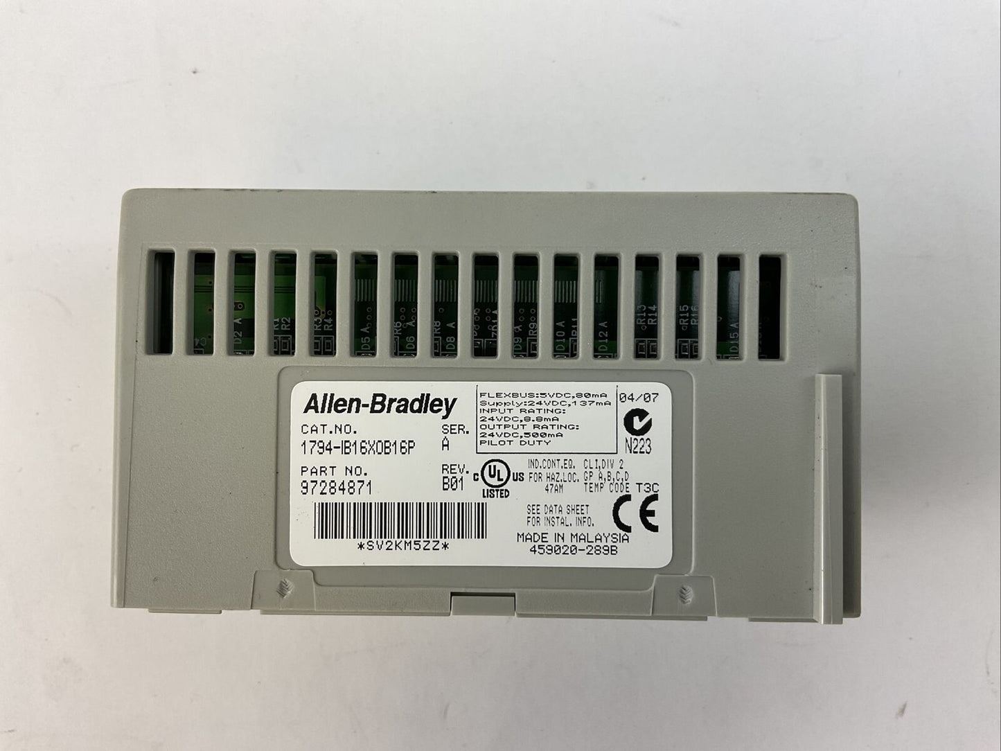 ALLEN BRADLEY 1794-IB16XOB16P SER A REV B01 24VDC SINK INPUT / SOURCE OUTPUT