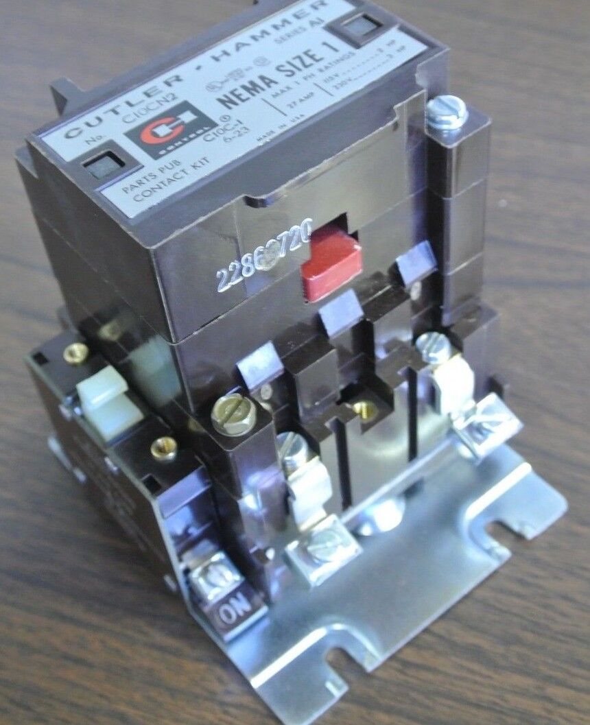 CUTLER-HAMMER C10CN2A MAGNETIC CONTACTOR 120V COIL SIZE 1 - 2P NEW SURPLUS