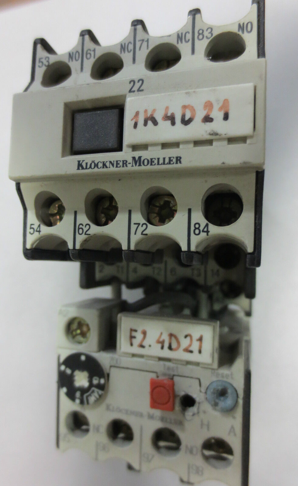 KLOCKNER-MOELLER DIL 00 M-10 + 22 DIL + Z 00-10 RELAY / CONTACTOR ASSEMBLY