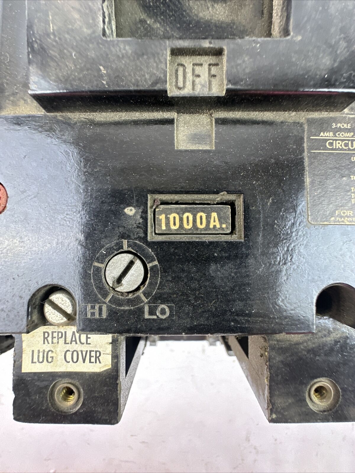 GE TKM3F CIRCUIT BREAKER 1200AMP 600VAC 3POLE FRAME 1000A TRIP UNIT