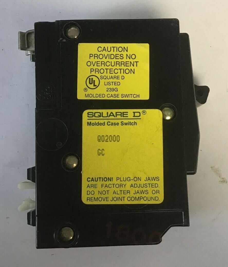SQUARE D QO2000 CIRCUIT BREAKER 100AMP 240VAC 2POLE