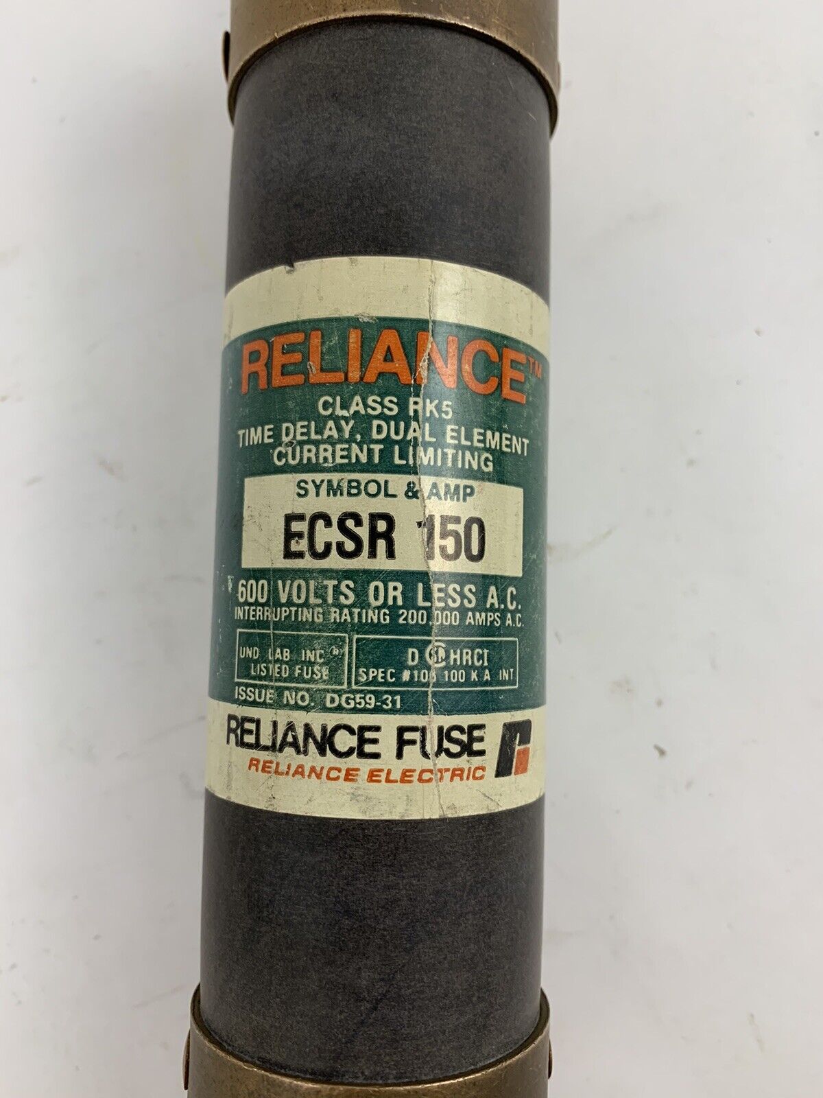 Reliance ECSR150 150A 600V Class RK5 Fuse "Lot of 2"