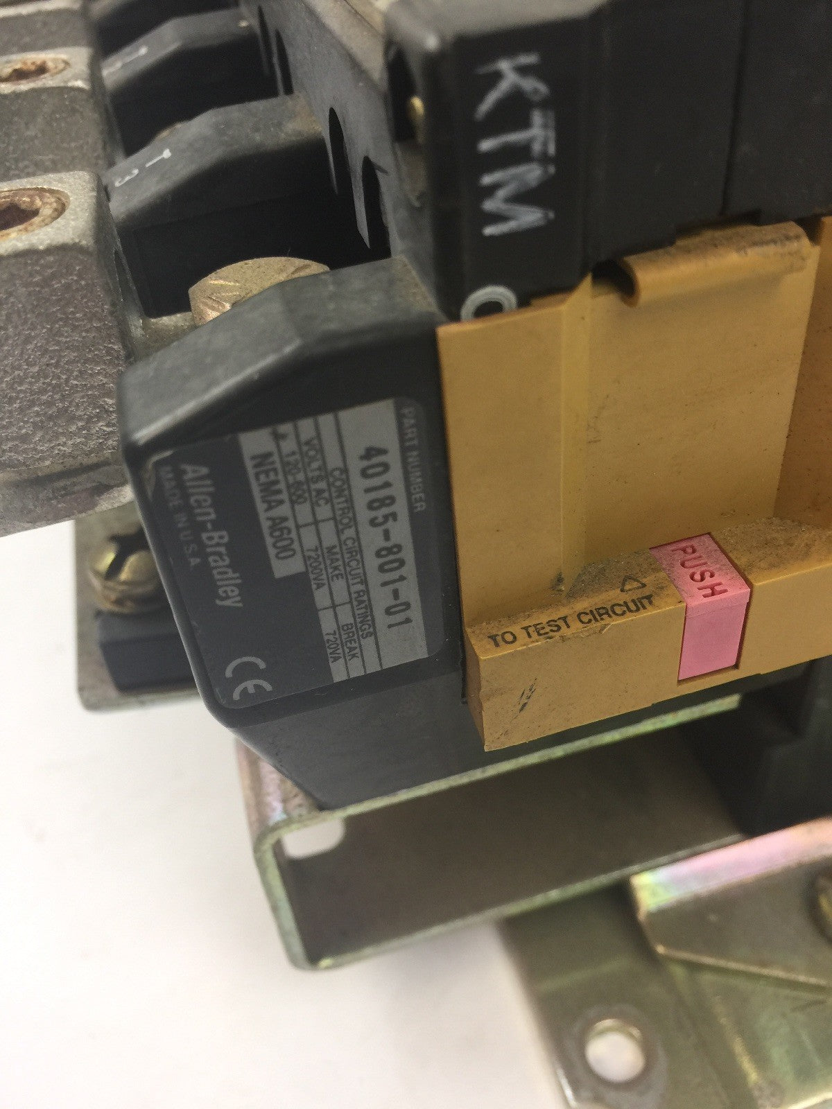 ALLEN BRADELY 520E-DOD REVERSING STARTER 600VAC 90A SIZE 3 W/2 599-P3A POWER POL