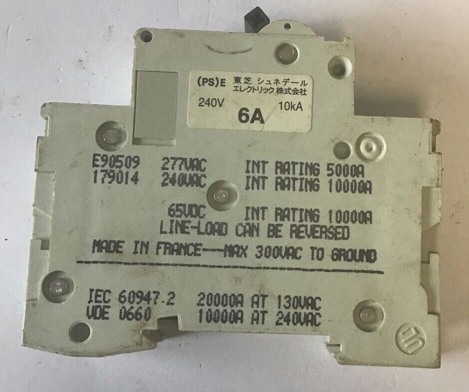 MERLIN GERIN E90509 CIRCUIT BREAKER 6A C60N TYPE C 277VAC MULTI9 ***LOTOF2***