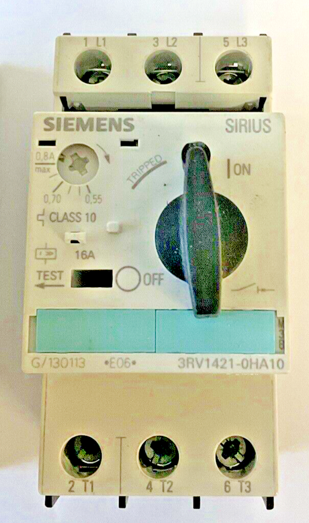 SIEMENS 3RV1421-0HA10 COMBINATION MOTOR CONTROL 0.55-0.8A