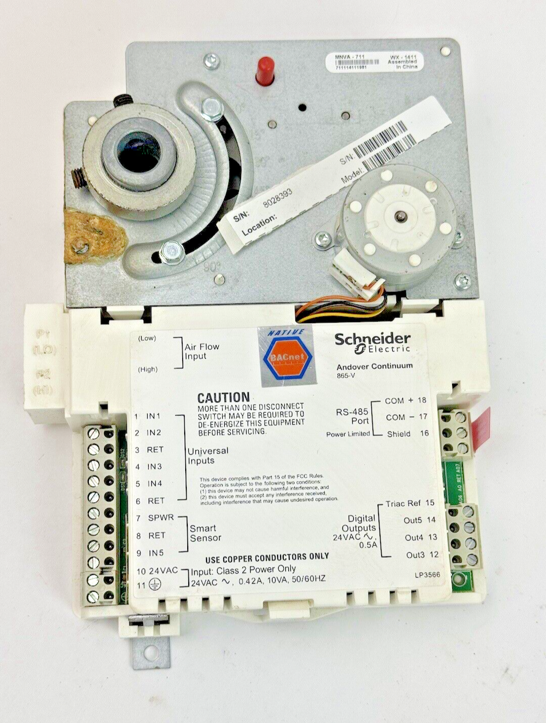 SCHNEIDER ELECTRIC - B3865-V - ANDOVER CONTINUUM 865-V - BACNET CONTROLLER