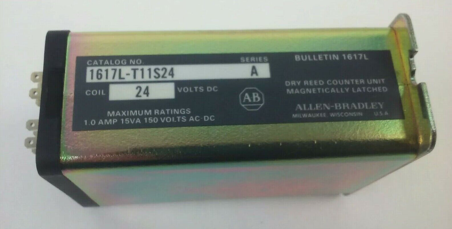 ALLEN BRADLEY 1617L-T11S24 SER. A DRY REED COUNTER UNIT MAGNETICALLY LATCHED 24V