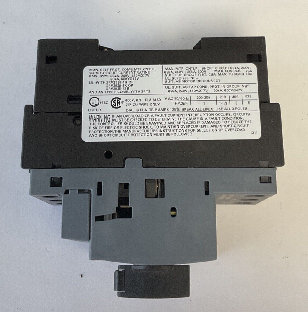 SIEMENS 3RV2011-1GA15 MANUAL MOTOR STARTER