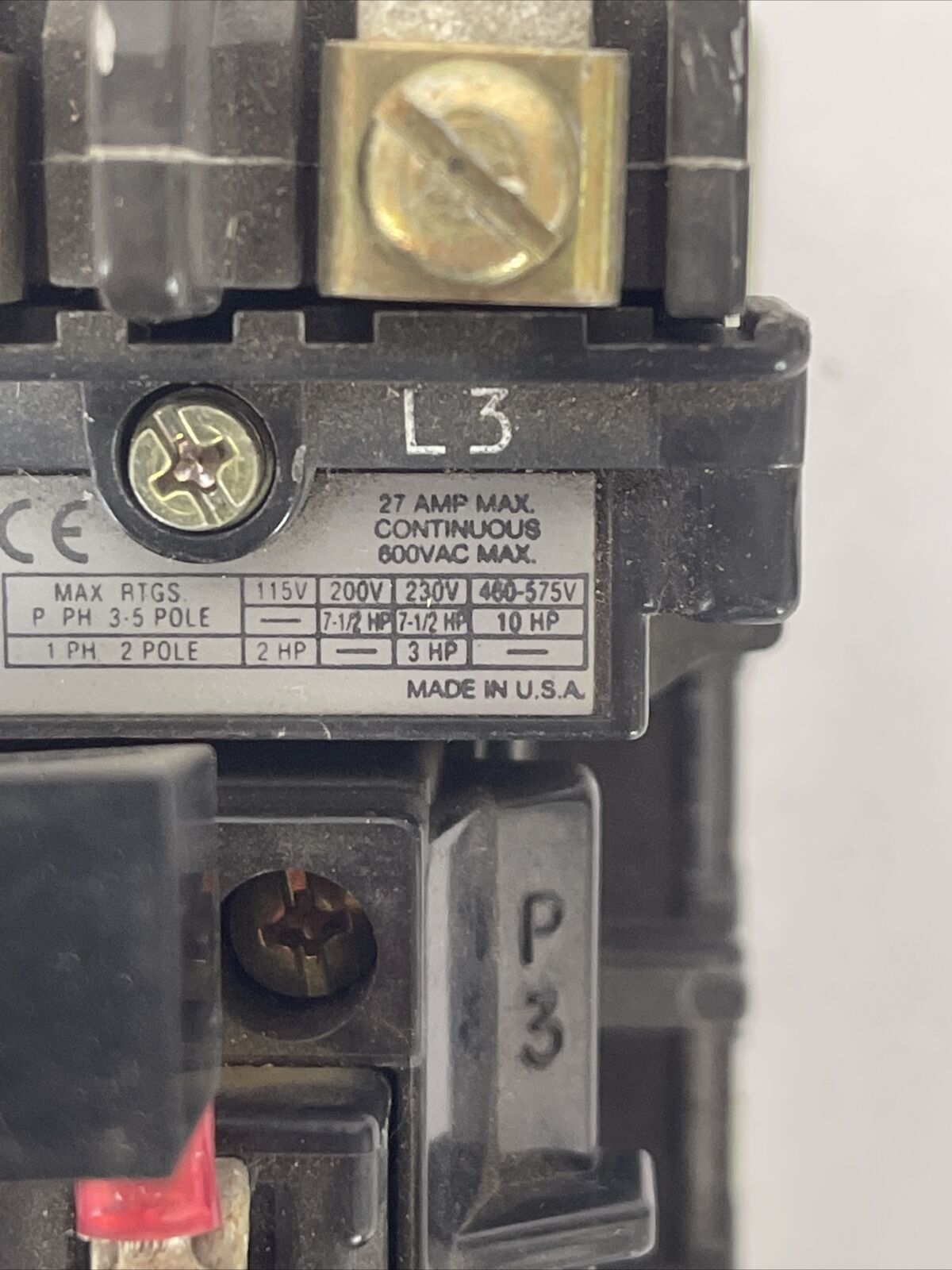 ALLEN BRADLEY 509-B0D-A2E STARTER 600VAC 27A 10HP SER B COIL 115-120V 592-A2EA