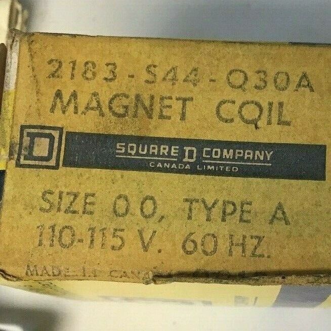SQUARE D 2183-S44-Q30A MAGNETIC COIL SZ.0 0 TYPE A 110-115V.60HZ