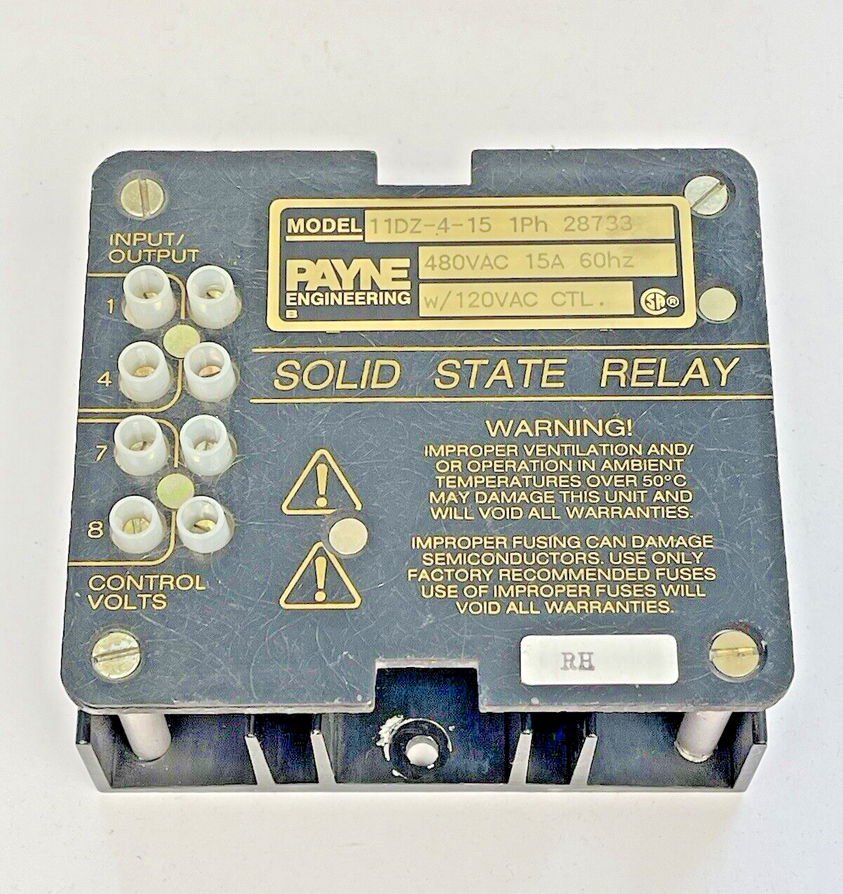 PAYNE ENGINEERING - 11DZ-4-15 - SOLID STATE RELAY - 1Ph, 480 VAC, 15A, 60Hz