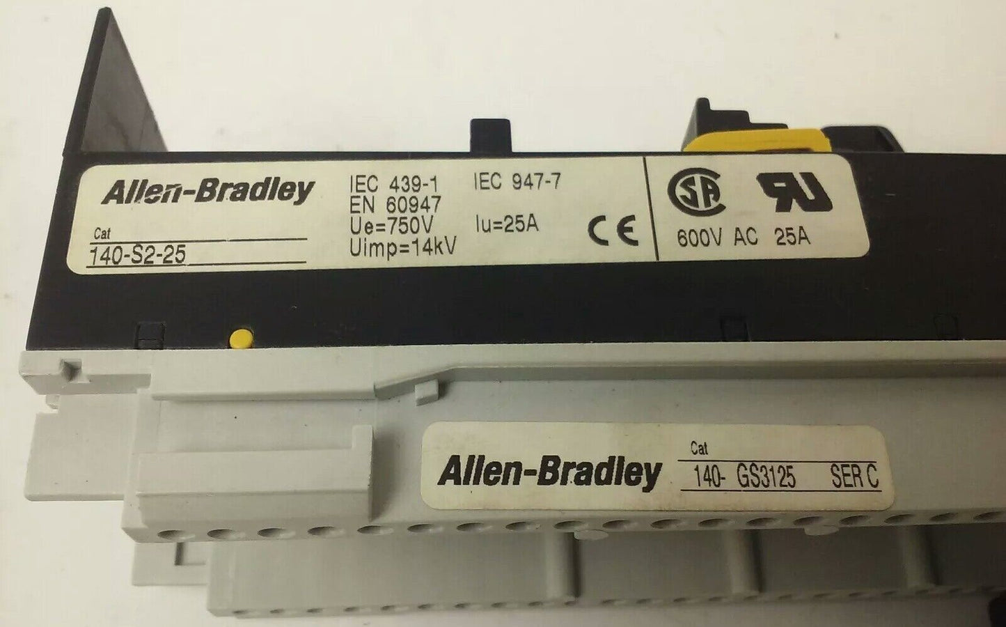ALLEN BRADLEY 140-GS3125 CONTACTOR RELAY SWITCH,60MM 54MM,600V 25A W/ 140-S2-25