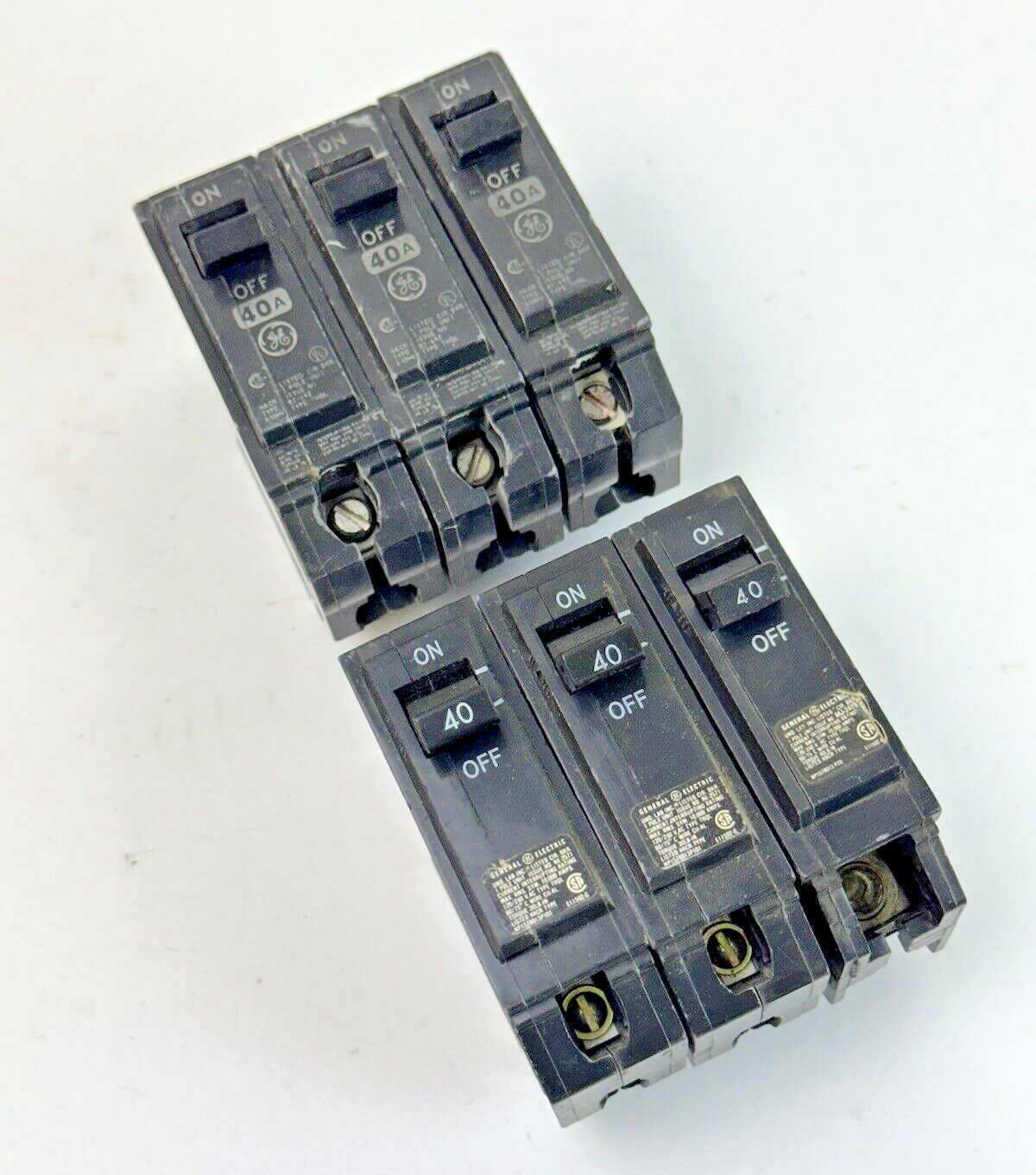 GE **LOT OF 6** THQL1140 - CIRCUIT BREAKERS - 1 POLE, 40 A, 240 VAC