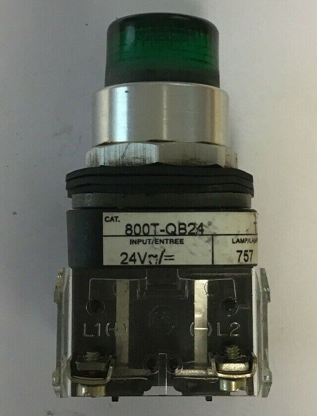 ALLEN BRADLEY 800T-QB24 SERIES T 24VAC/VDC PUSH BUTTON GREEN ILLUMINATED