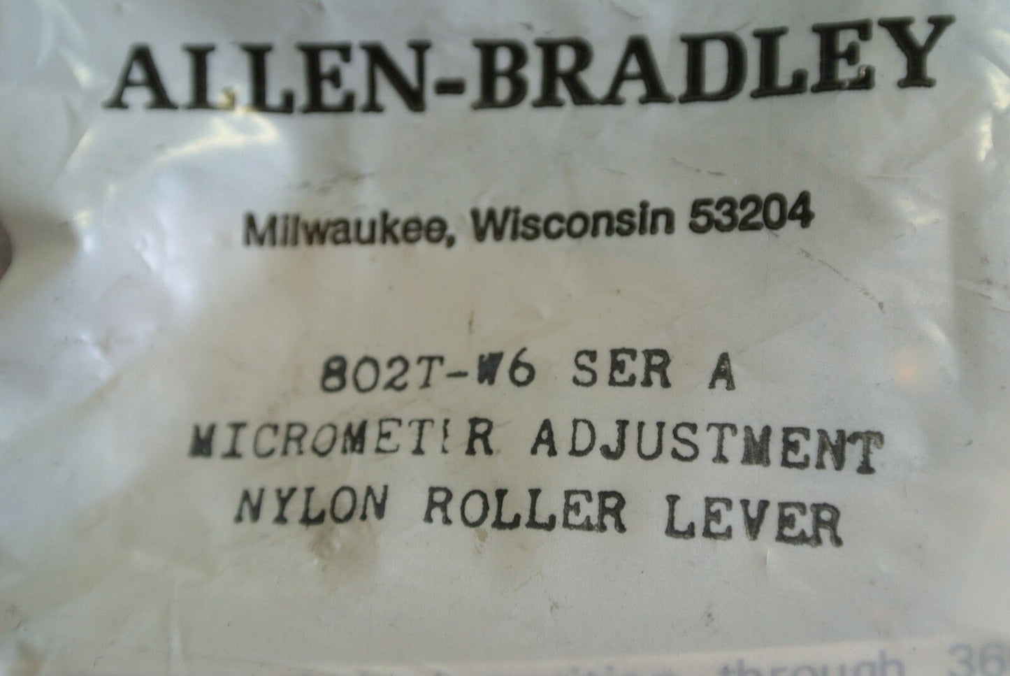 ALLEN-BRADLEY 802T-W6 OPERATING LEVER - NEW SURPLUS in ORIGINAL BAG ROLLER ARM
