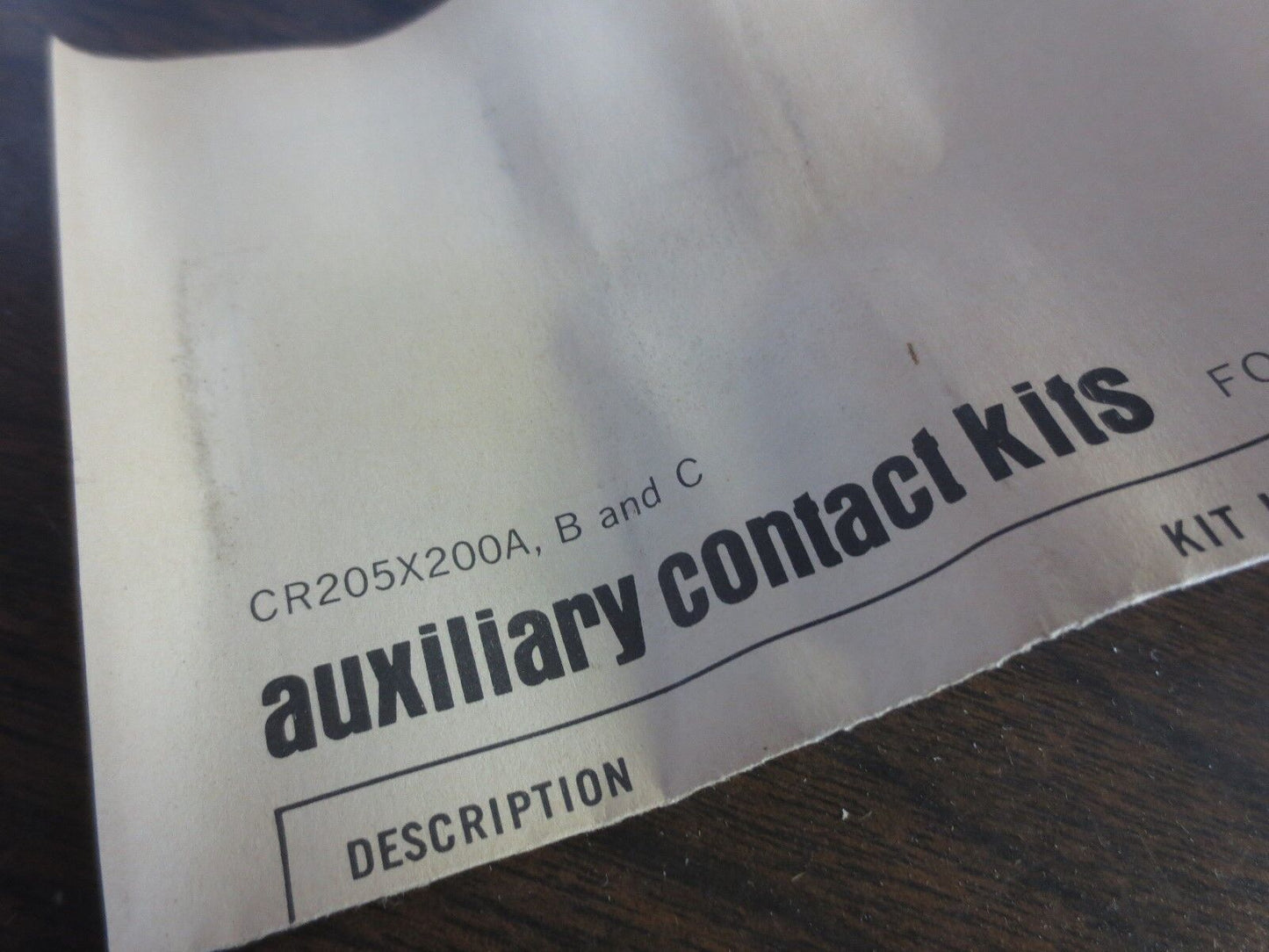 GENERAL ELECTRIC CR205X200A AUXILIARY CONTACT KIT - NEW SURPLUS