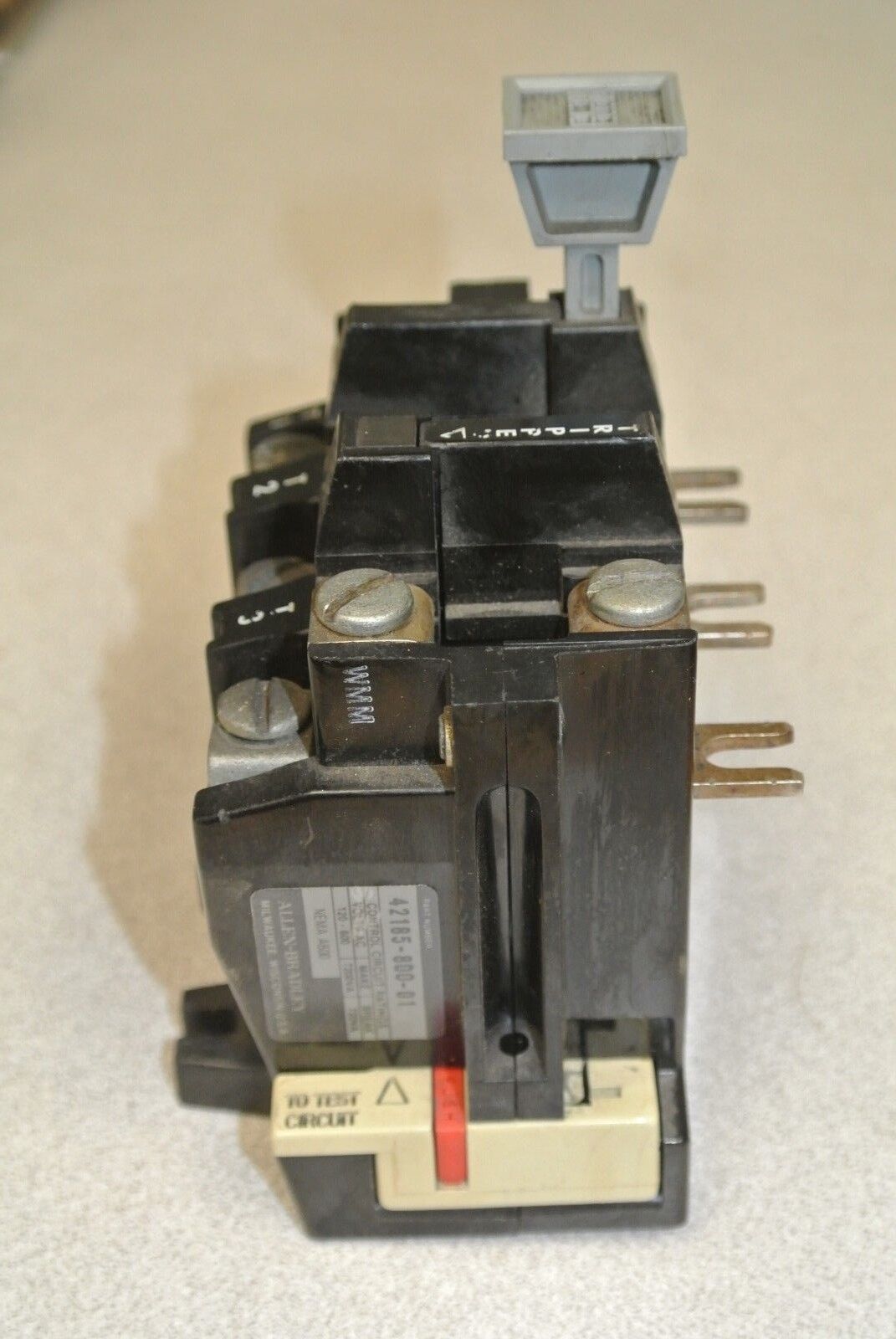 ALLEN-BRADLEY 42185-800-01 OVERLOAD RELAY 120-600VAC - MAKE 7200VA, BREAK 720VA