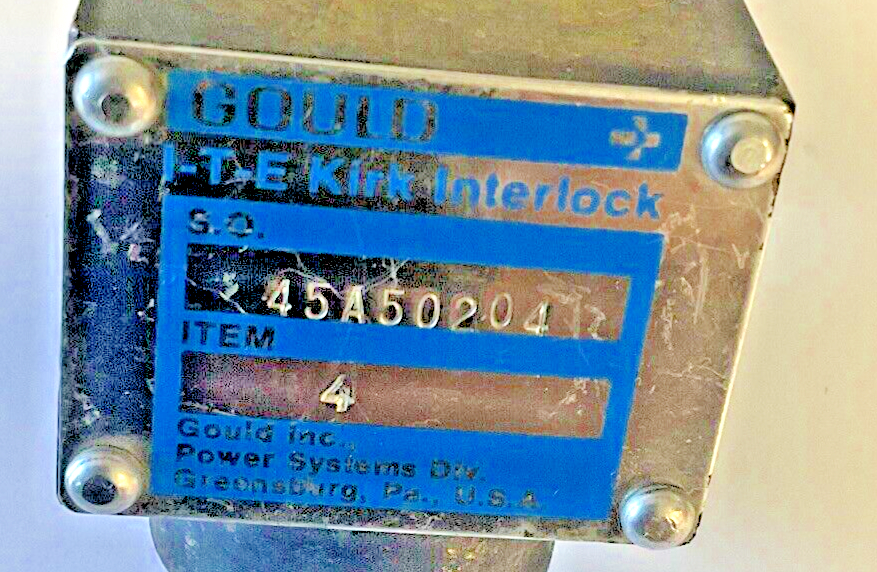 GOULD ITE INTERLOCK 45A50204 INTERLOCK ITEM 4 W/O KEY