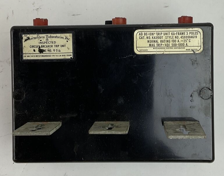 WESTINGHOUSE KA3100T TRIP UNIT MAG TRIP-ADJ 500-1000A 3POLE 100A