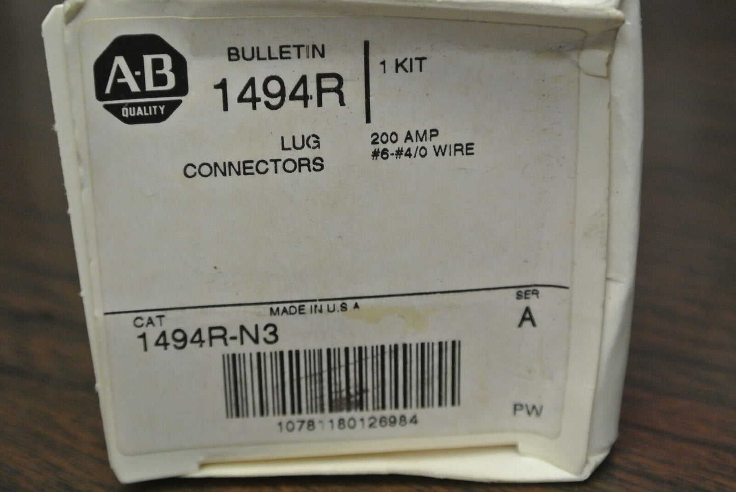 ALLEN-BRADLEY 1494R-N3 / LUG CONNECTOR KIT / 200A / #6-#4/0 WIRE / NEW SURPLUS