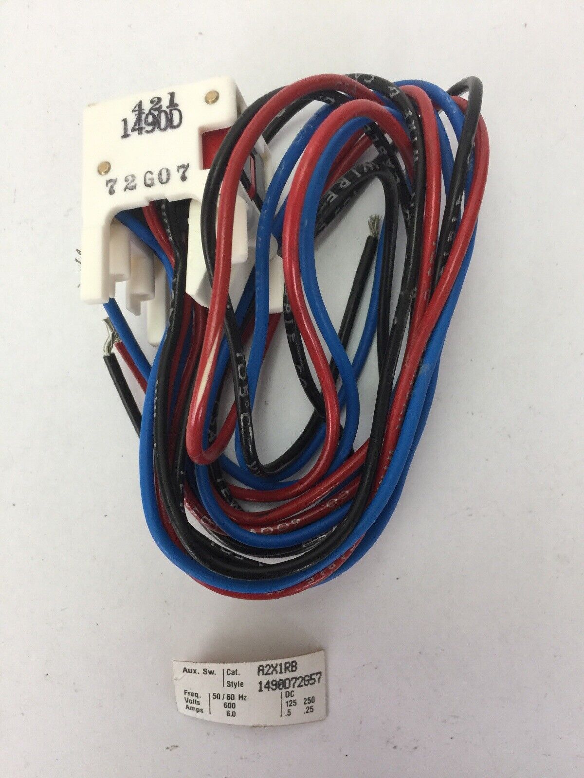 WESTINGHOUSE/CUTLER HAMMER A2X1RB AUXILIARY SWITCH 600VAC 125/250VDC 1490D72G57