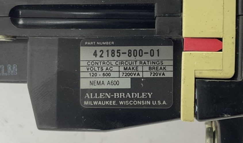 ALLEN BRADLEY509-AOD STARTER SER.A 600VAC 5HP CB236 120V COIL NO HEATERS