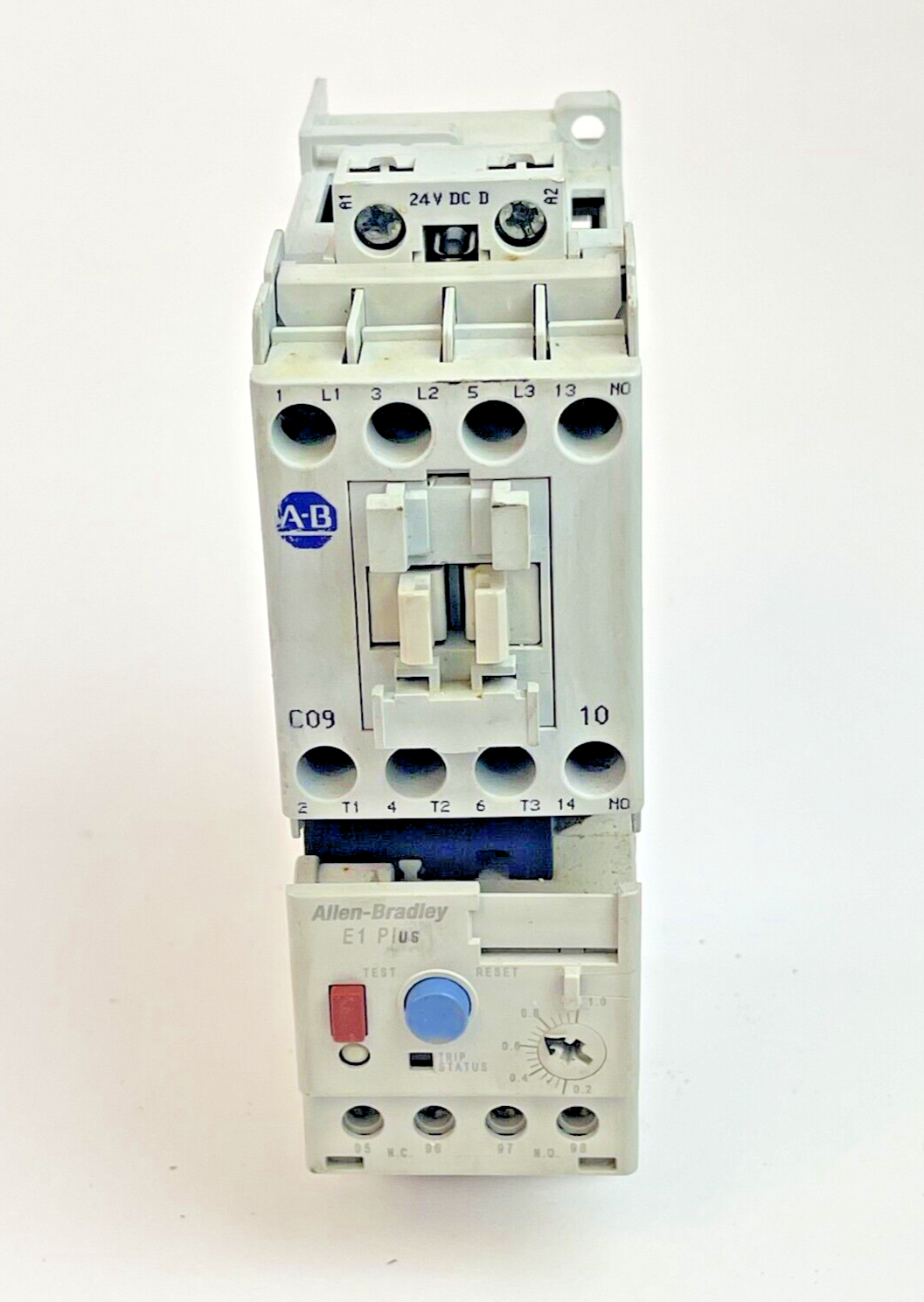 ALLEN-BRADLEY 100-C09D*10 SER. A CONTACTOR W 24VDC COIL & 193-ED1BB RLY SER. A