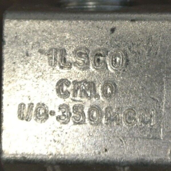ILSCO LU-4 / I/O 350MCM TWIN COPPER LUG / PLATED / w/ STEEL PLATE / NEW SURPLUS