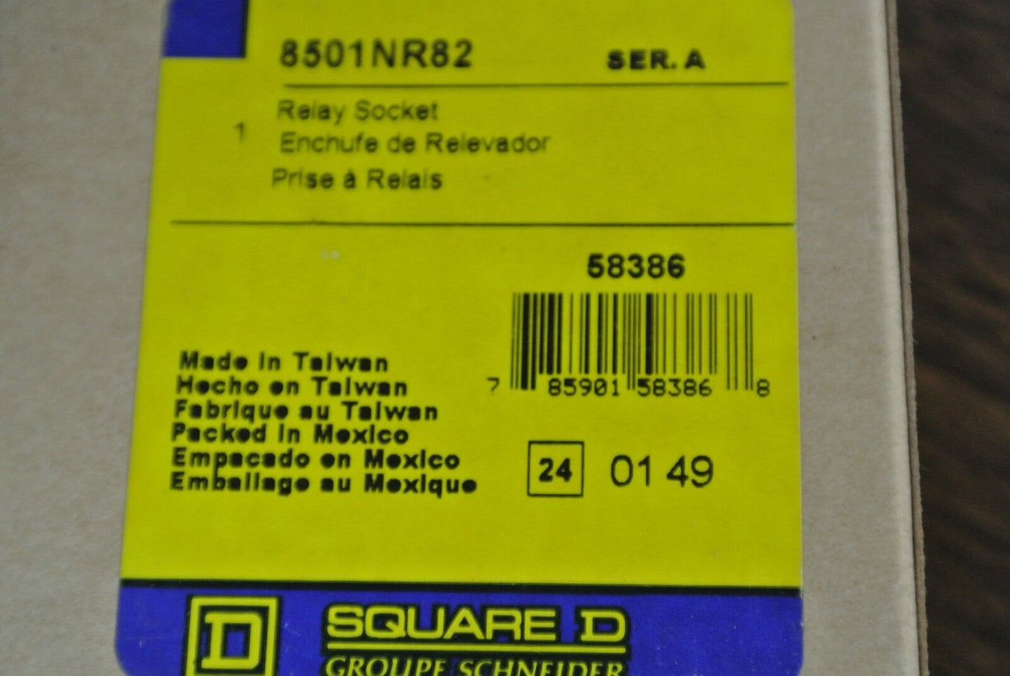 SQUARE D 8501 NR82 RELAY SOCKET / BASE Ser. B - 10A, 300V NEW SURPLUS 8501NR82