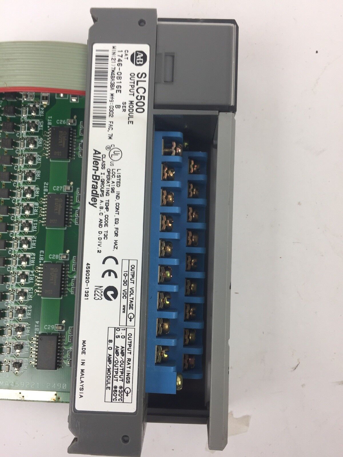 ALLEN BRADLEY 1746-0B16E OUTPUT MODULE SER B SLC500 10-30 VDC