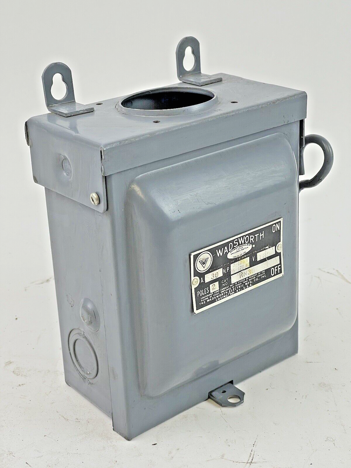 WADSWORTH ELECTRIC - RN30 - RAINPROOF ENCLOSED SWITCH - 2 POLE, 30A, 125 VAC, 3R