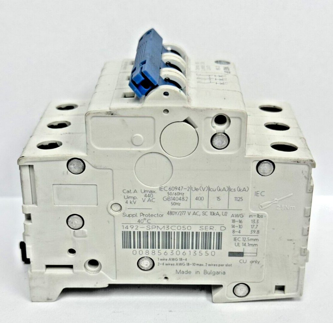 ALLEN-BRADLEY - 1492-SPM3C050 SER. D - CIRCUIT BREAKER - 3 P, 5 A, 277 V
