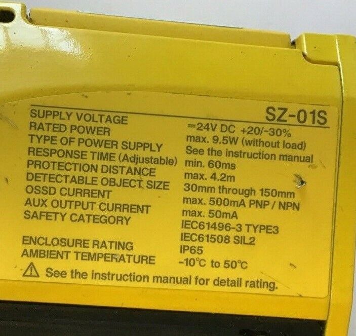 KEYENCE SZ-01S SAFETY LASER SCANNER 24VDC 9.5W