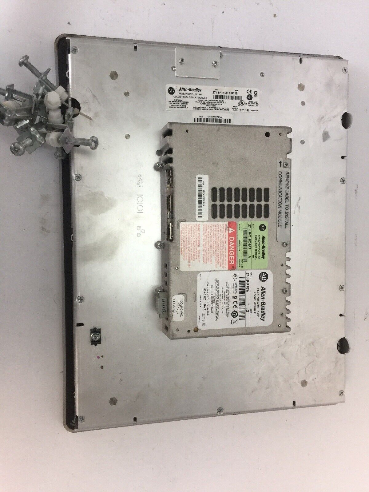 ALLEN BRADLEY 2711P-T15C4A7 PANELVIEW PLUS 1500 ASSEMBLED TERMINAL SER A TOUCH