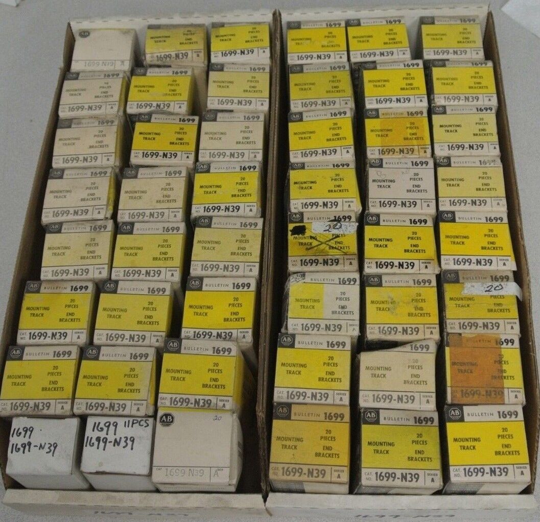 ALLEN-BRADLEY 1699-N39 MOUNTING TRACK / END BRACKETS / BOX of 20 / NEW SURPLUS