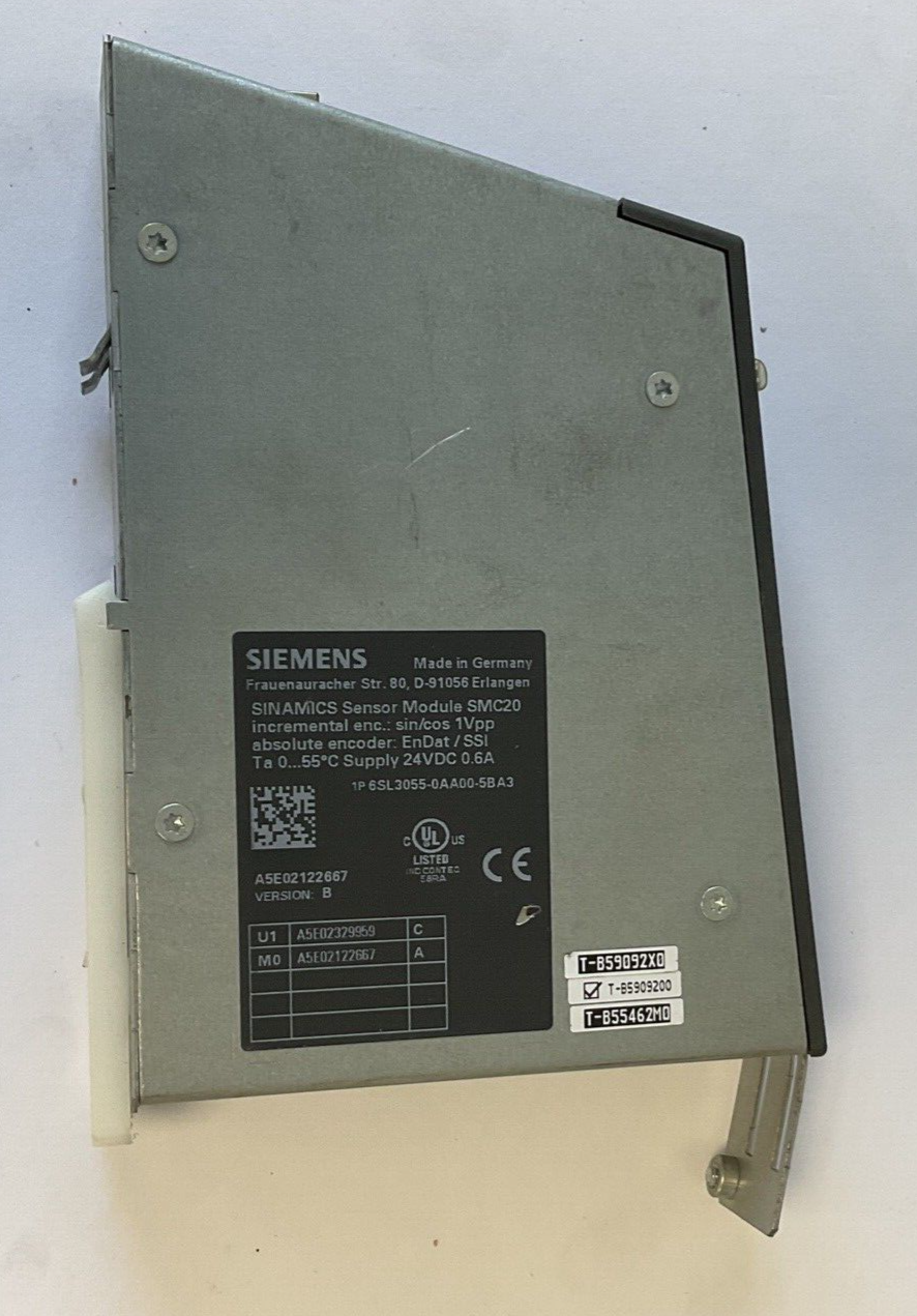SIEMENS 6SL3055-0AA00-5BA3 SENSOR MODULE SMC20 24VDC 0.6A VER.B