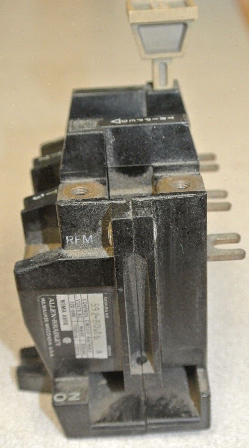 ALLEN-BRADLEY 592-BOW16 OVERLOAD RELAY 120-600VAC - MAKE 7200VA, BREAK 720VA
