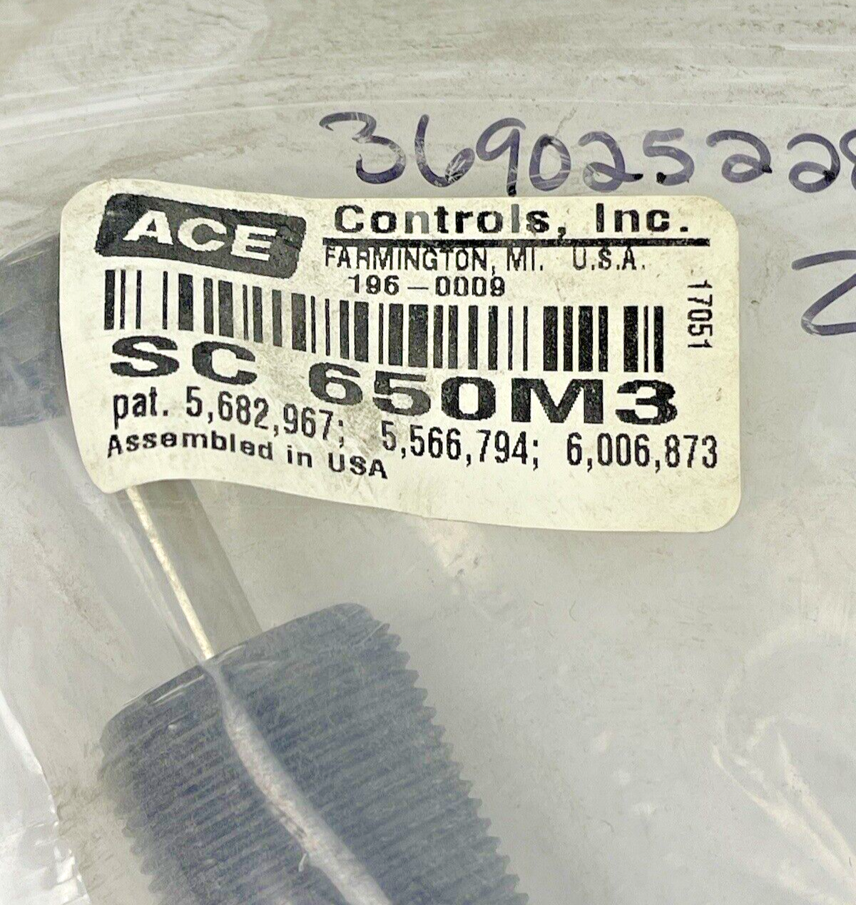 ACE CONTROLS - SC 650M3 SELF-COMPENSATING SHOCK ABSORBER - 196-0009 -SOFT IMPAC