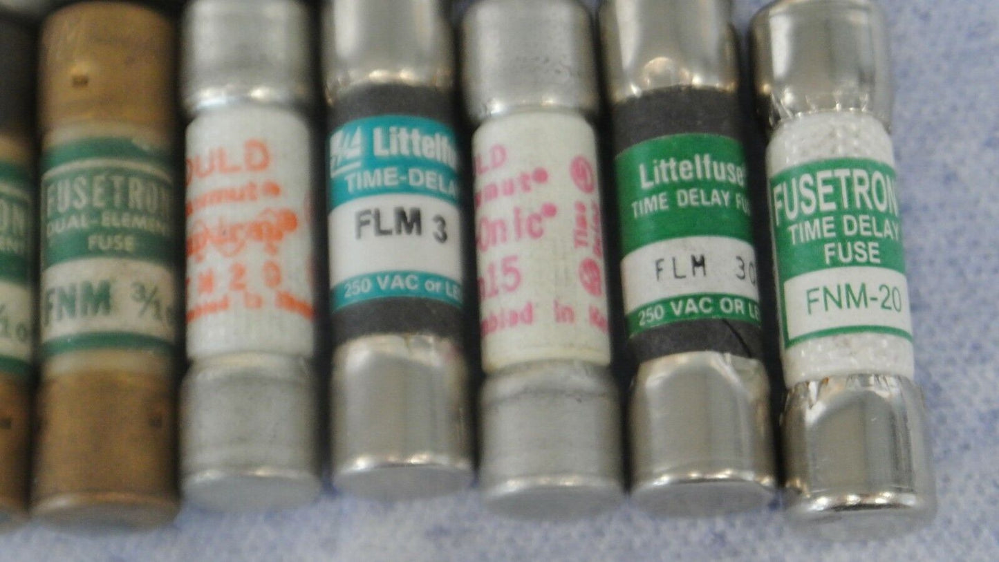 LOT of 20 ASSORTED MIDGET FUSES 3/10A to 30A / SEE LIST BELOW / NEW SURPLUS