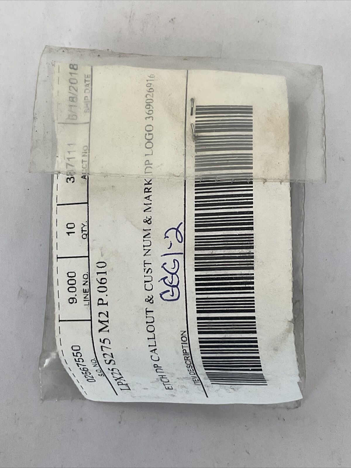DAYTON LPX25 S275 M2 P.0610 PUNCH (BAG OF 10)