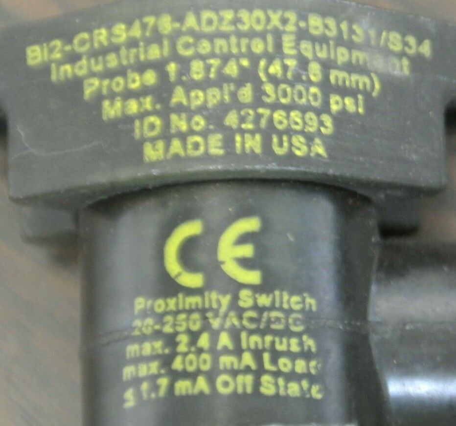 TURCK Bi2-CRS476-ADZ30X2-B3131/S34 / PROXIMITY SENSOR 4.76mm / 2mm SENSING RANGE