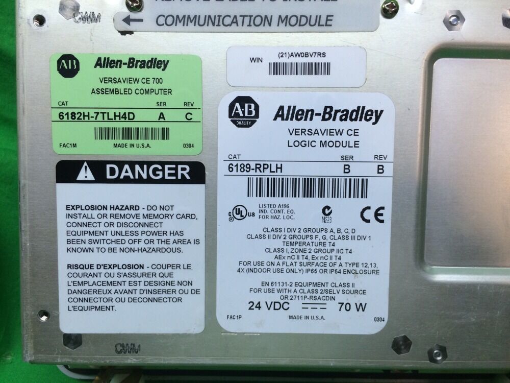 ALLEN BRADLEY VersaView CE 700H 6189-RPLH 6182H-7TLH4D