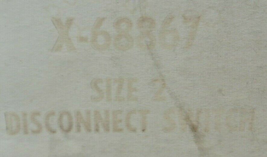ALLEN-BRADLEY X-68867 SIZE 2 DISCONNECT SWITCH / NEW SURPLUS