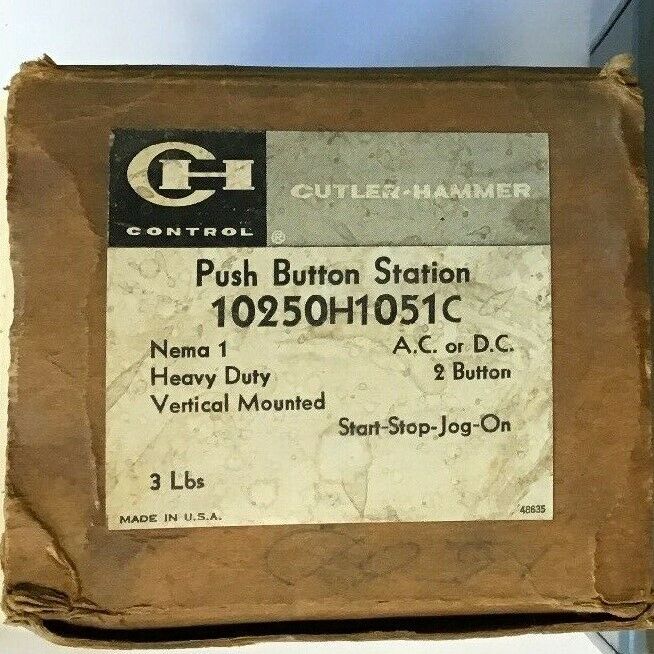 CUTLER HAMMER 10250H1051C PUSHBUTTON STATION START-STOP-JOG-ON 2BUTTON