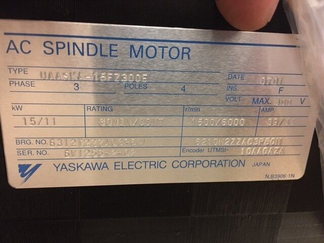 YASKAWA UAASKA-15FZ300E SPINDLE MOTOR / SERVO MOTOR - NEW in OLD BOX / CRATE